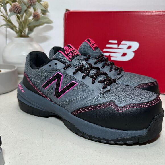 New Balance 589V1 Industrial Slip Resistant Composite Toe Shoe Gray Women 8 NWB - Picture 1 of 12